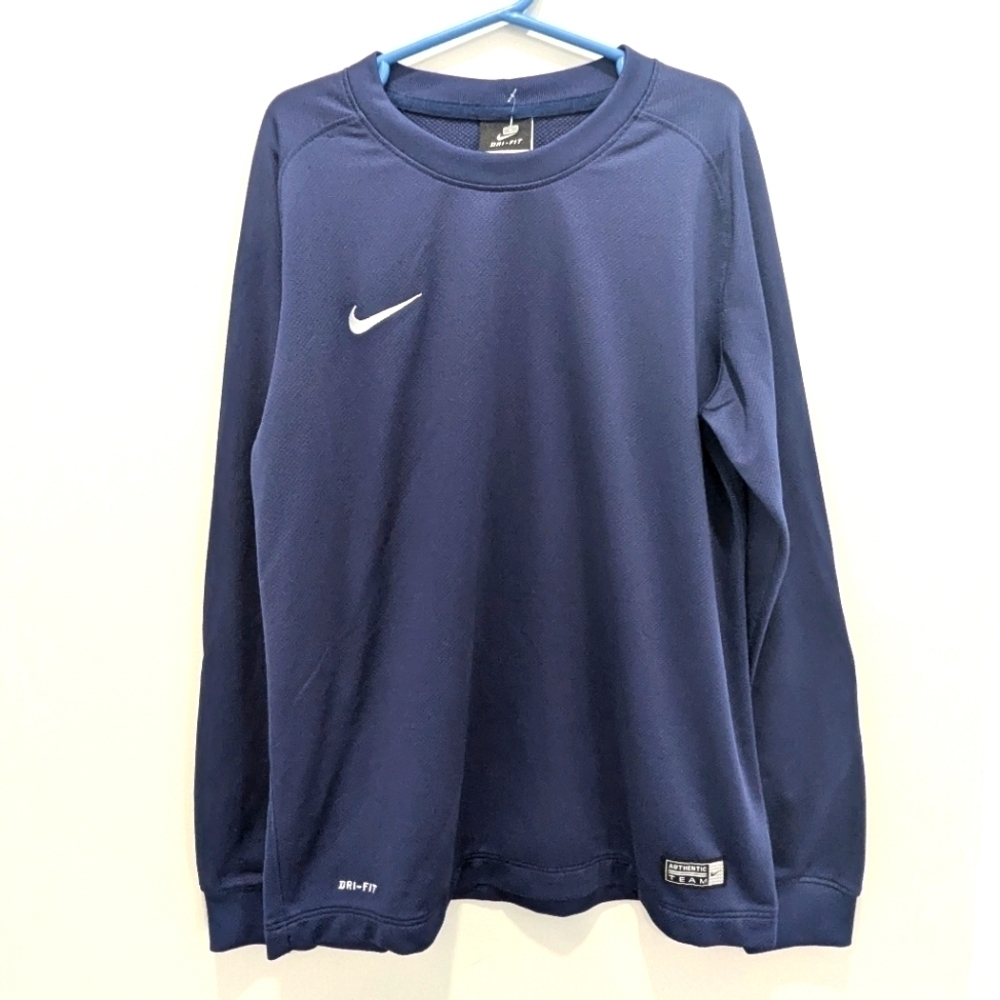 Nike Youth M Soccer Goalkeeper Navy Blue Long Sleeve Training Top